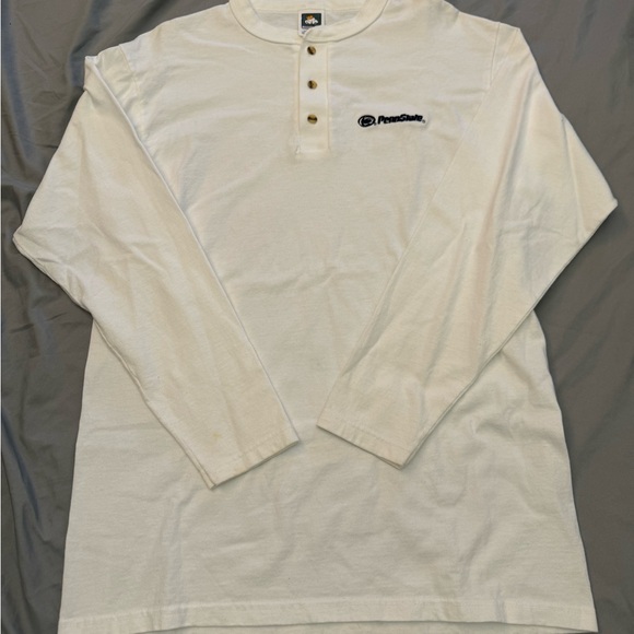 Penn State White Long Sleeve Henley Shirt - Picture 1 of 4